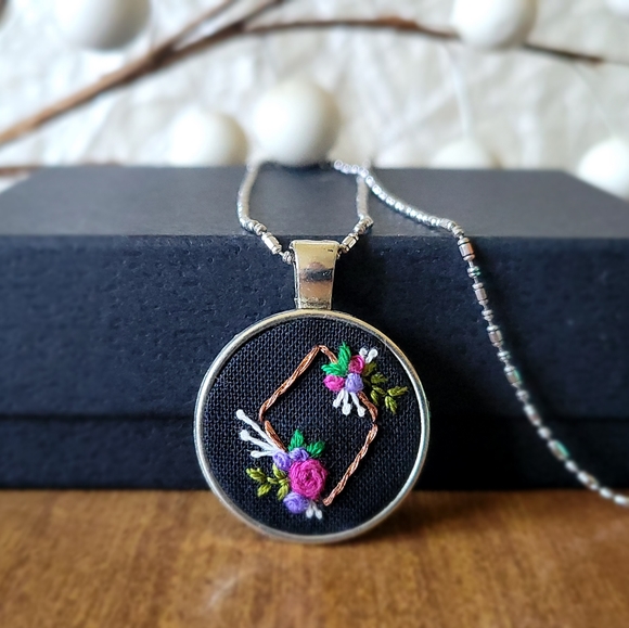 Hand Crafted Jewelry - Hand Embroidered Necklace